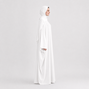 Abaya décontractée grande taille ODM en gros pour femmes, coupe ample, longueur maxi, robe antistatique avec hijab et manches longues - Product Image 4