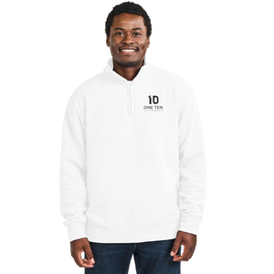 Sudadera con cremallera de 1/4 para adulto, blanca, de forro polar suave, cálida, informal, de manga larga, con capucha y cremallera, ropa personalizada al por mayor - Product Image 2