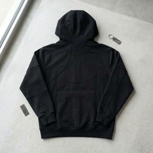 Mens <b>Black</b> Fleece Hoodie Custom Embroidered Logo Pullover <b>Sweatshirt</b> Streetwear Casual Winter Hooded Top - Product Image 2