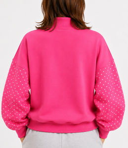 Sweat-shirt surdimensionné à col montant pour femme Omega Custom, imprimé floral, avec logo appliqué, pull décontracté, fabricant - Product Image 2