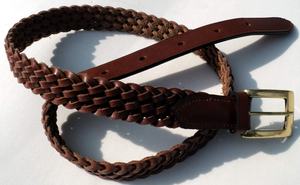 Lightweight Men's and Women's Leather <b>Belts</b> with <b>Knitted</b> Design Brass Buckle Smart Equestrian Clothing - Product Image 3