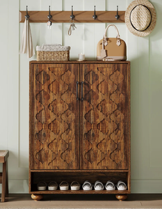 Meuble à chaussures avec portes, capacité 20 paires, meuble de rangement pour entrée avec étagères, étagère à chaussures autoportante à 5 niveaux, organisateur de rangement - Product Image 6