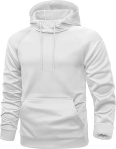 Vente en gros de sweat-shirts à capuche blancs pour hommes, manches raglan, en molleton, avec logo personnalisé, sweat-shirt à capuche uni, fabricant de vêtements de sport - Product Image 1