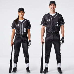 Custom Baseball Uniform Set Striped Jersey <b>Pants</b> High Qaultiy Button <b>Down</b> Softball Jersey <b>Pants</b> Sports Training Baseball Uniform - Product Image 1