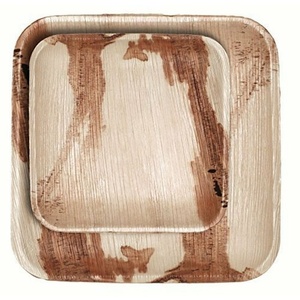 Hot Selling Palm Leaf <b>Plates</b> for Eco-Friendly Food Packaging Industry 6 Inches Square <b>Plates</b> Restaurants and Fast Food Items Use - Product Image 1
