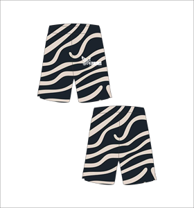 Pantalones Cortos de Baloncesto Personalizados con Rayas Onduladas Negras y Beige, Transpirables, de Malla, para Entrenamiento Atlético, Ropa Deportiva de Verano - Product Image 1