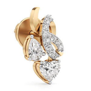 Pendientes de Diamantes con Corte Corazón, Oro Sólido de 18K, Joyería de Lujo para Mujer, para Bodas - Product Image 2