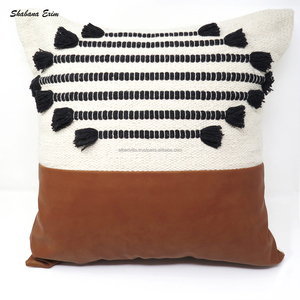 Direct Factory Luxury Bohemian Housse de coussin Luxury Home Decor Taies d'oreiller en laine avec différents modèles et tailles d'Inde - Product Image 4