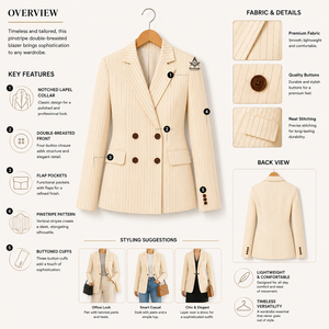 Blazer a Rayas Griego, Ropa Tradicional Masónica, Prenda Exterior Elegante, Chaqueta de Negocios con Logotipo Bordado para Hermandades y Fraternidades - Product Image 5