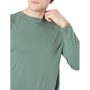 Camiseta de Natación Ergonómica de Manga Larga para Hombre, Verde Grisáceo, Protección Solar UPF 50+, Secado Rápido, Ajustada, de Alto Rendimiento - Product Image 2