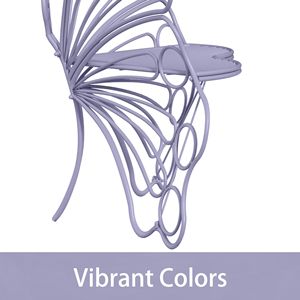 Panca a forma di farfalla in ferro viola da 50 pollici per esterni, robusta panca da patio per veranda, prato, giardino e cortile - Product Image 6