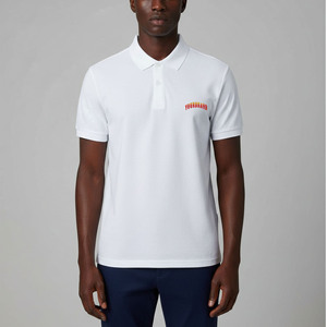 Men <b>White</b> Cotton <b>Polo</b> Shirt Short Sleeve Embroidered Logo Front Casual Style Breathable Oxford Fabric Regular Fit for men - Product Image 1