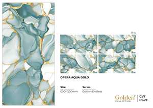 Série GOLDEN, glaçure métallique, 600x1200mm, 8,5mm d'épaisseur, carreaux de porcelaine numériques de qualité supérieure, résistants aux acides, isolation thermique pour - Product Image 3