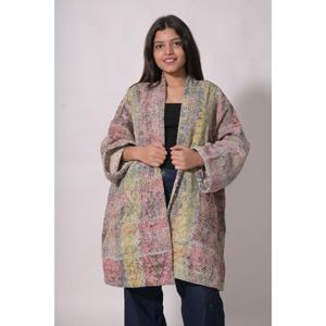 Bata Kimono Boho Vintage de Algodón Teñido Anudado Transpirable y Ecológica, Talla Única, Abrigo de Invierno, Chaqueta India - Product Image 2
