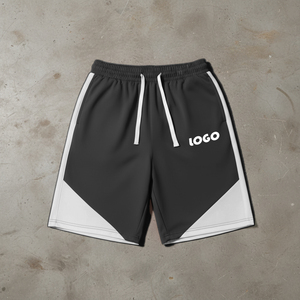 Shorts de sport pour homme en polyester/coton, bicolores, avec poches latérales, coupe ample, respirant, taille élastique, style streetwear - Product Image 5