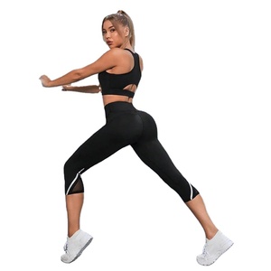 Mesh High Waist Yoga <b>Pants</b> <b>Capri</b> Leggings for <b>Women</b> Tummy Control Workout <b>Capri</b> Leggings for <b>Women</b> 2024 Trending Leggings - Product Image 1