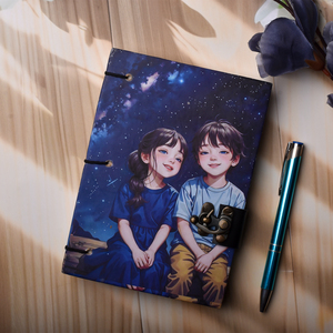 Luxury A5 Cartoon Couple Design Notebook with <b>Lock</b> 200 Pages Handmade Paper Diary Hard Cover Creative Gift Eco Friendly Journal - Product Image 4