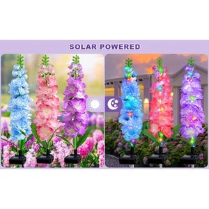 A energia solare fiore di giacinto luce ad alta efficienza energetica impermeabile e resistente giardino giardino arredo cambia colore giardino esterno - Product Image 5