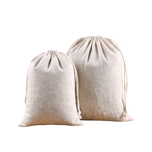 Bolsas de Algodón Natural con Cordón, Ecológicas, de Muselina Tejida, para Regalos y Almacenamiento, Varios Tamaños, Color Natural - Product Image 2