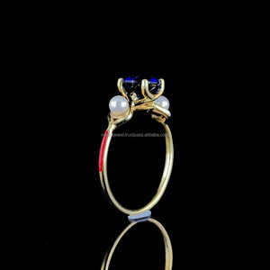 925สเตอร์ลิงเงินธรรมชาติเครื่องประดับมุกน้ำจืดธรรมชาติแหวนเพชรโมอิสสีฟ้าเครื่องประดับแซฟไฟร์สีฟ้า - Product Image 4