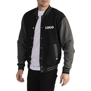 Blouson universitaire premium pour homme, chaud en polaire, style Letterman, logo personnalisé, boutons-pression, usage quotidien, hiver, vente en gros OEM, direct usine - Product Image 2