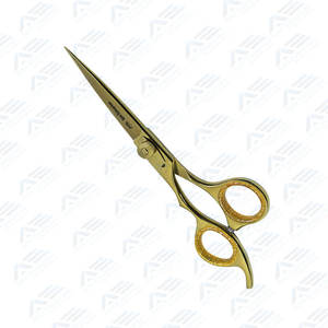กรรไกรตัดผมสแตนเลสสีทองเข้มกรรไกรช่างตัดผมแบบคมพร้อมที่วางนิ้วสำหรับการทำผมมืออาชีพ - Product Image 2