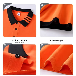 Custom Your Logo Black Color <b>Orange</b> Brown Neck Short-Sleeved Twill <b>Polo</b> Shirt for Hotel Staff Summer Hotel Restaurant Worker - Product Image 5
