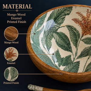 Ensemble de saladiers en bois de manguier faits à la main de qualité supérieure avec finition émaillée, bols de service en bois, bols de cuisine et de salle à manger, ensemble de bols cadeaux, sans danger pour les aliments - Product Image 4