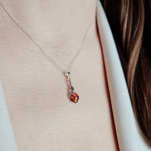 Colgante de Ámbar Báltico Natural Vintage en Forma de Lágrima, Delicado Collar de Plata con Gema Auténtica, Regalo de Joyería para Mujer - Product Image 2