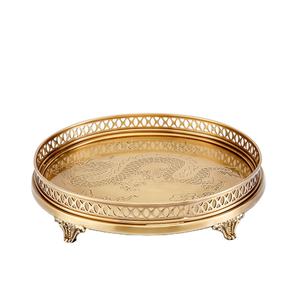 Plat de service à fruits rond en laiton, plateaux de service en métal pour la vaisselle d'hôtel, design spécial disponible à bas prix - Product Image 1