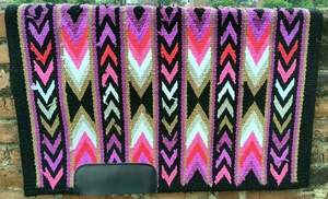 Tapis de selle 100 % laine de Nouvelle-Zélande, double tissage, tissés à la main, couleurs attrayantes pour l'équitation western, couverture pour chevaux de spectacle - Product Image 5