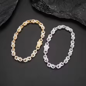Pulsera Unisex de Plata de Ley 925 de Alta Gama, Completamente Adornada con Diamantes Creados en Laboratorio, Corte Brillante, Piedras Multicolores, Joyería Moderna de Estilo Hip Hop - Product Image 2