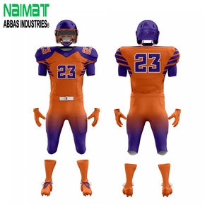 Custom Sublimation American Football Uniform <b>Set</b> Orange Purple Gradient Breathable Mesh Team Training Game Day Apparel Adult Men - Product Image 1