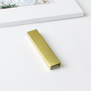 Wholesale Price Brushed Gold Aluminum Cabinetry Handles <b>U</b>-Shape Minimalist Drawer Pull for Kitchen Cupboard Bathroom Furniture - Product Image 1