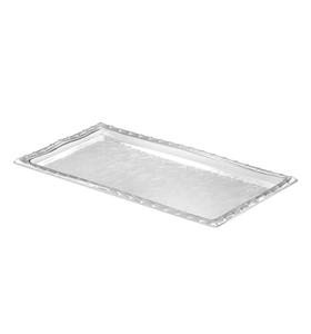 Plateau rectangulaire en verre avec bordure à motif bambou pour le service et la décoration - Product Image 3
