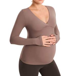 Débardeur de maternité sans couture, couleur unie, grande taille, confortable, sans manches, pour l'été, idéal pour les femmes enceintes - Vente en gros personnalisée - Product Image 1