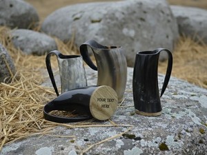 Taza Artesanal de Cuerno de Búfalo, Material Genuino, Textura Única, Diseño Elegante, Artesanía Rústica Tradicional, Regalo Ideal - Product Image 3