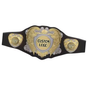 Cinturón de Campeonato con Logotipo Personalizado, Diseño en Cuero Negro y Dorado con Placas con Logotipo Personalizado, Cinturón de Lucha Libre de Primera Calidad para Fanáticos - Product Image 5