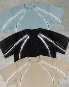 Top Trending 30MOQ Manufacturer T-<b>shirt</b> Vintage Airbrush Tee Heavyweight 100% Cotton <b>Patchwork</b> Dtg Print Boxy T <b>Shirt</b> Men - Product Image 5