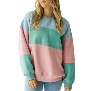 Wholesale Women's Winter Custom Color Woven <b>Crewneck</b> Sweatshirts & Hoodies with Front Logo Design and Custom Branding - Product Image 1