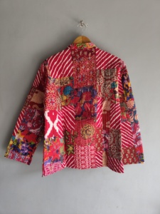 Quilted <b>Patchwork</b> <b>Jacket</b> Women's Mandarin Collar Full Sleeve Cotton Autumn Style Regular Length Hand Embroidery Design gift - Product Image 6