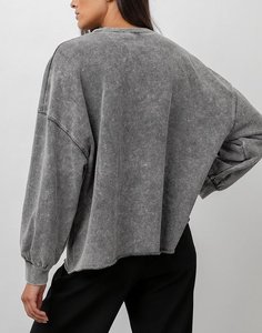 เสื้อสเวตเชิ้ตโอเวอร์ไซส์สีเทา ผ้าฝ้าย ทรงปกติ คอกลม สวมใส่สบายๆ แบบลำลอง สำหรับฤดูใบไม้ร่วง - Product Image 3