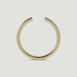 14k Real Solid Gold Open Cuff East West Lab Grown Baguette Diamond Ring 0.20ctw Bezel Set Everyday Stackable Jewelry For Women's - Product Image 4