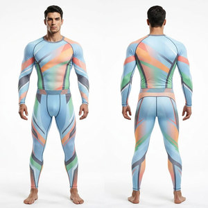 Conjunto de Camiseta Deportiva de Manga Larga Negra para Hombre, Protección Completa, Secado Rápido, Transpirable, Spandex/Nailon, UPF50+, Antibacteriana - Product Image 4