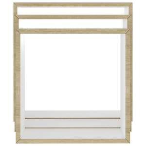 Set di 3 Mensole a Cubo da Parete in MDF Bianco e Rovere Sonoma, Dimensioni Piccole e Medie per Esposizione - Product Image 5