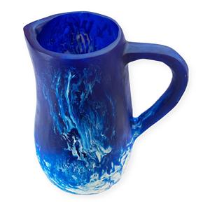 Pichet à eau en résine aspect marbre de luxe, fait main, avec poignée, vaisselle moderne pour la maison, la salle à manger et la cuisine - Product Image 5