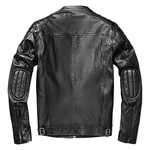 Chaquetas de Cuero Personalizadas de Alta Calidad, Unisex, Casuales, a la Moda, de Cuero Vacuno Original, Chaqueta de Motocicleta para Hombre, Corte Regular - Product Image 4
