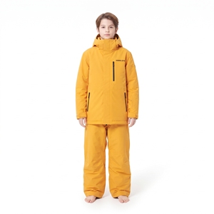 Combinaison de ski pour garçons HAWK EYE, veste à capuche imperméable et pantalon, ensemble synthétique isolé pour l'extérieur, vêtements de neige jaunes - Product Image 3