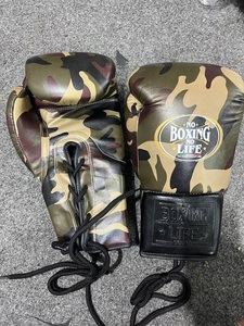 Premium Camo No Boxing No Life Real Cowhide Leather Boxing <b>Gloves</b> Lace-Up Professional Training Sparring Gear for Adults - Product Image 1