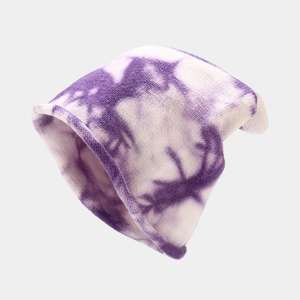 Custom Winter Acrylic Beanie Fashionable Outdoor Streetwear with Embroidered Logo <b>Tie</b>-Dye Puff Printing Common Fabric Feature - Product Image 3